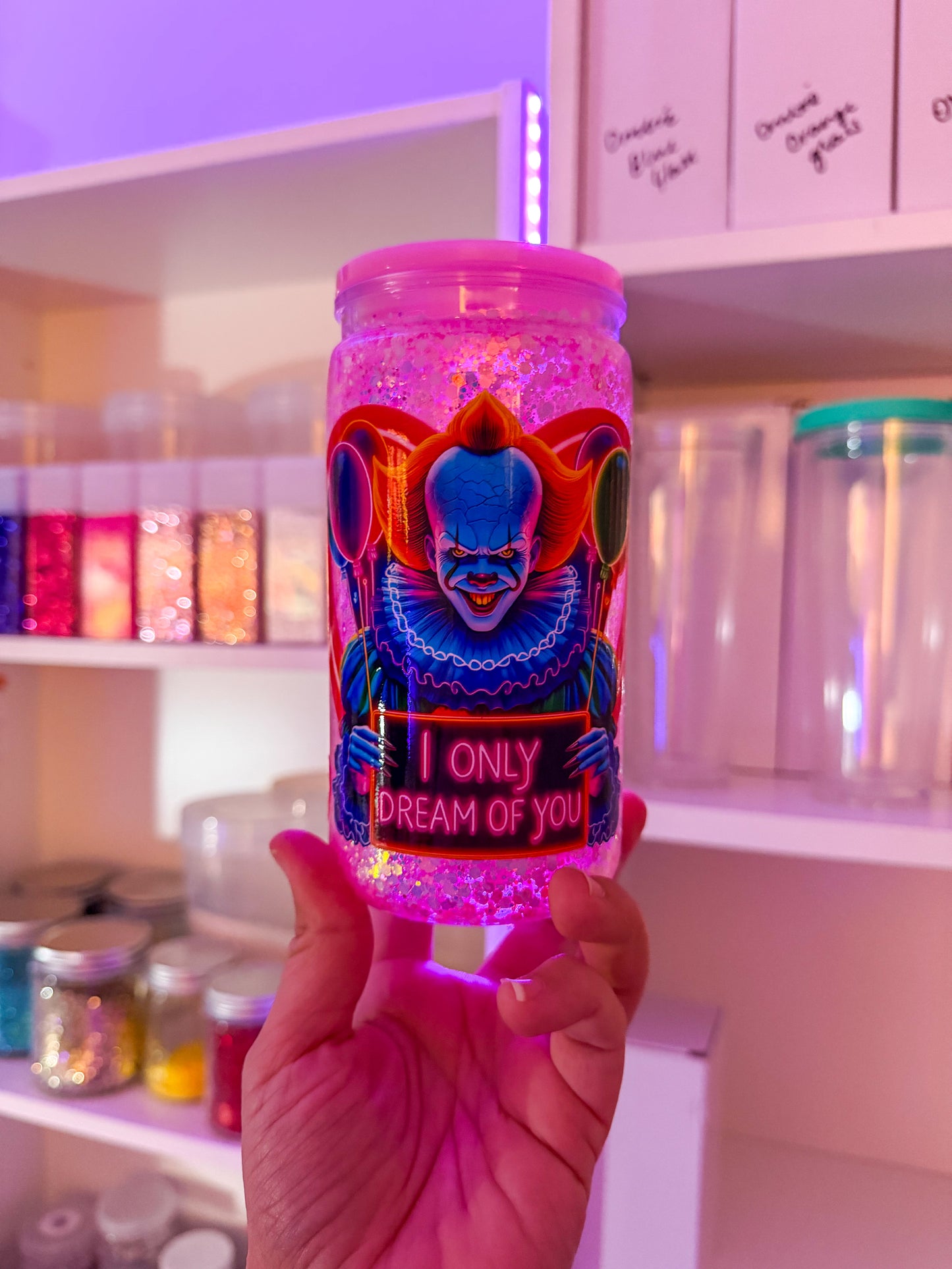 I Only Dream of You – 16oz Dry Glitter Acrylic Cup