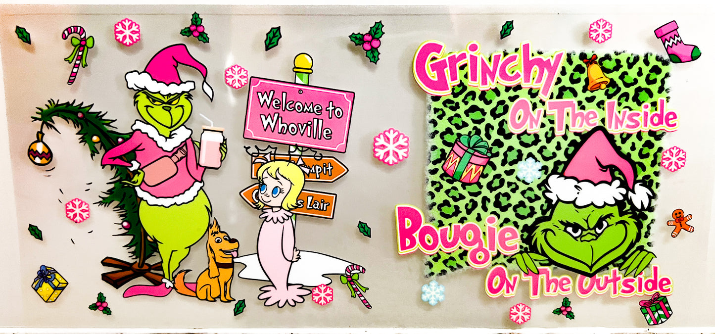 Whoville Holiday Grinch UV DTF Cup Wrap – to suit 16oz tumbler