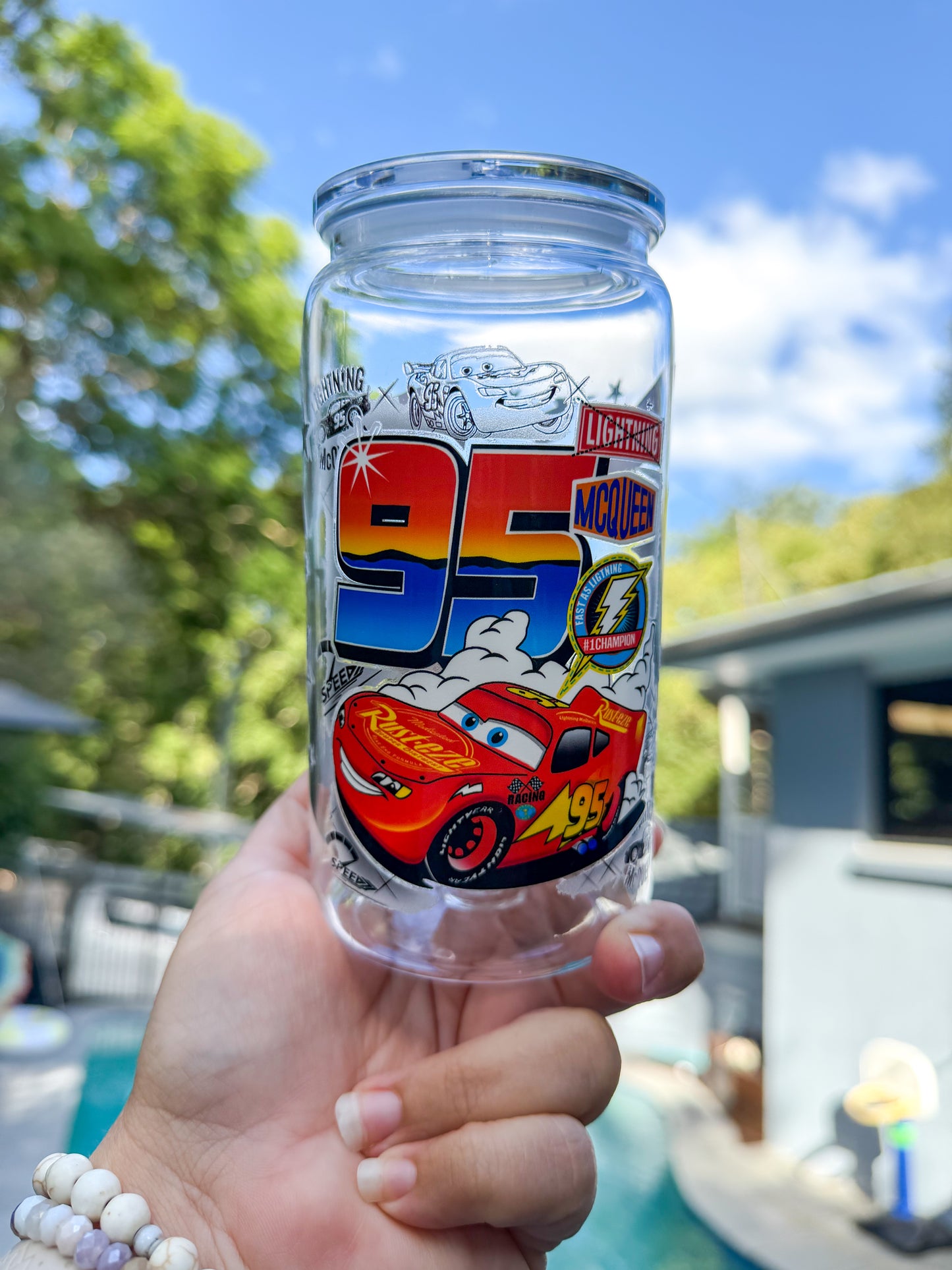 ⚡ Racer #95 Glass Can Tumbler 16oz