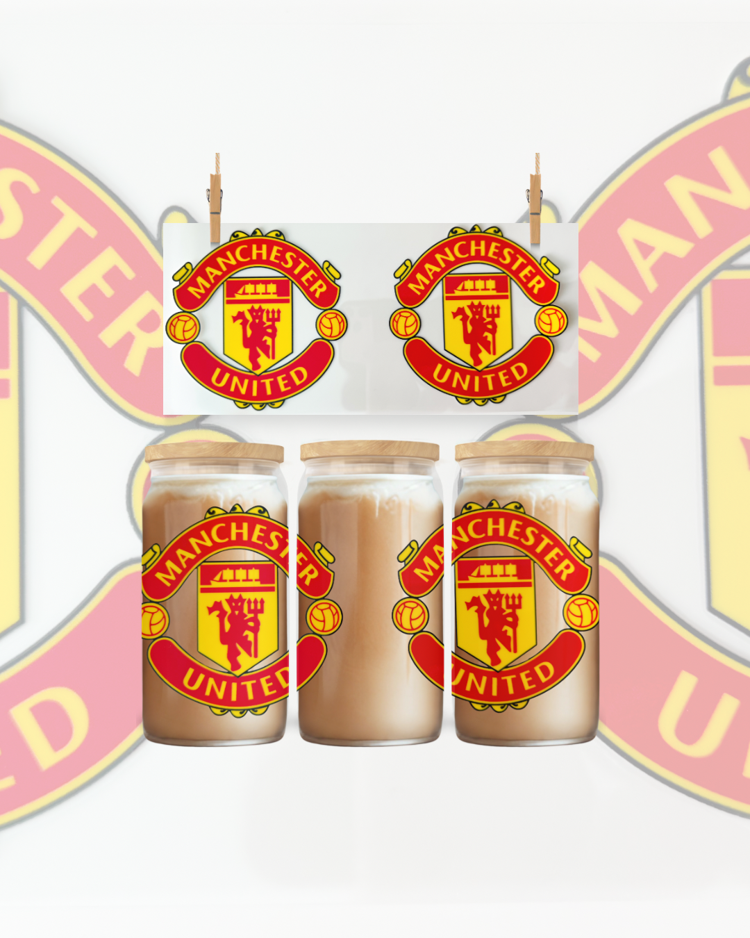 Red Devil Crest – UV DTF 16oz Cup Wrap