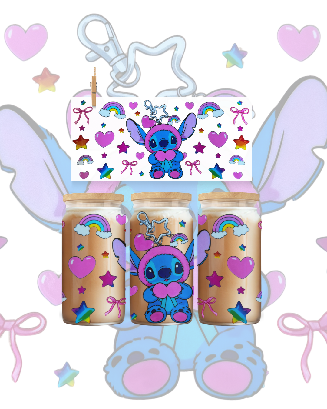 💜 Cozy Stitch Keychain UV DTF Cup Wrap