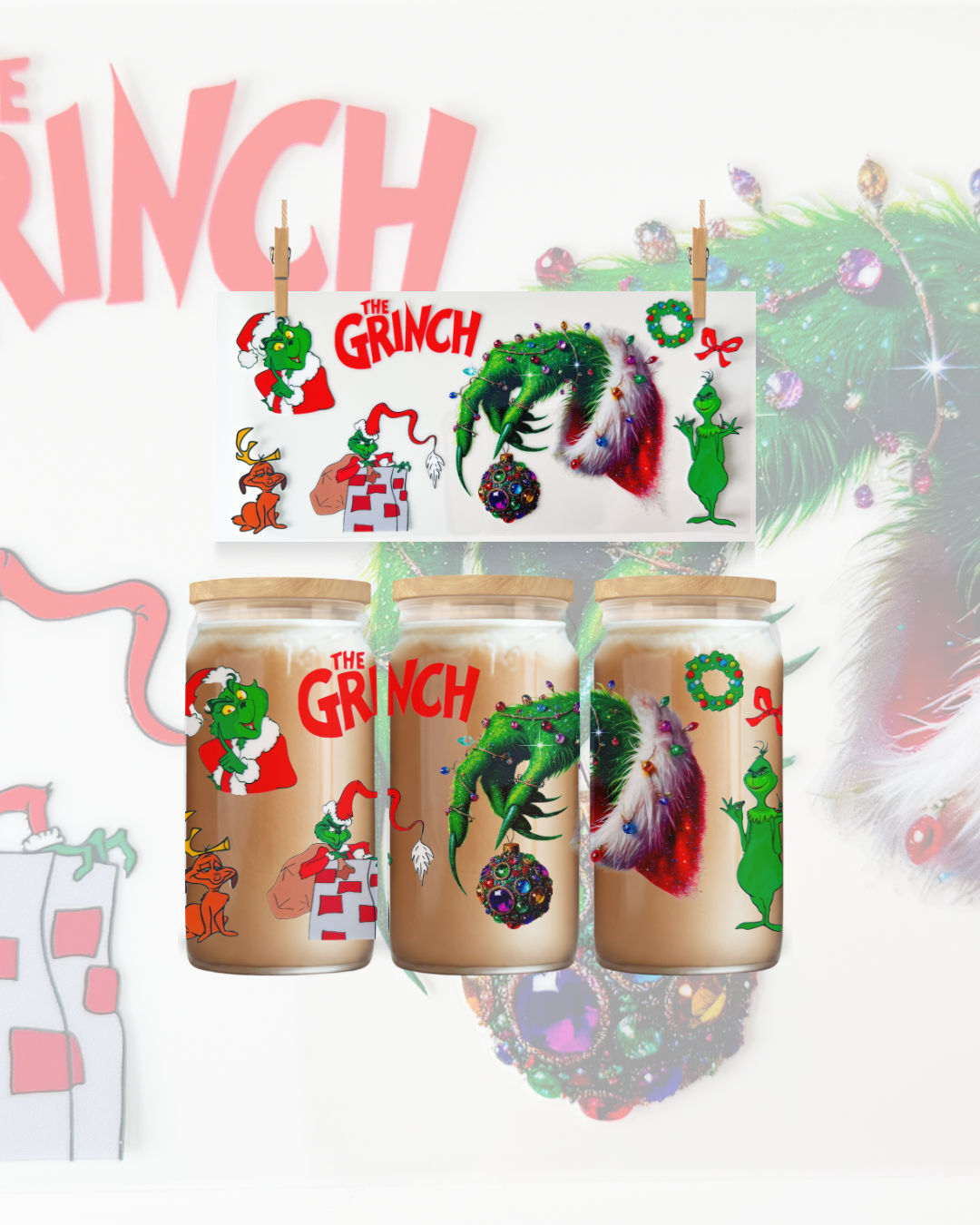 Grinchmas Mischief Wrap – 16oz UVDTF Cup Wrap