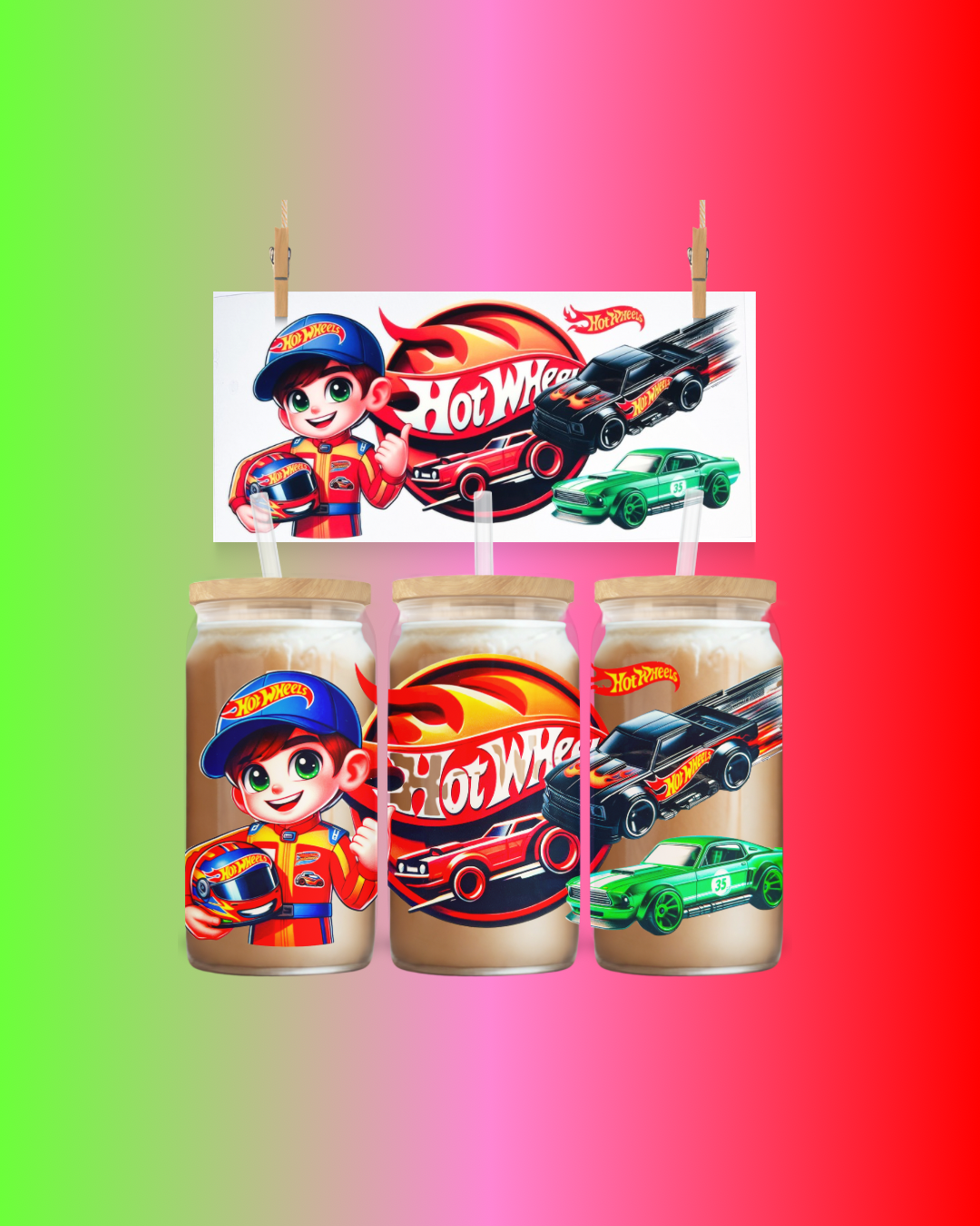 Speed Racer UV DTF Wrap To Suit 16oz Tumbler