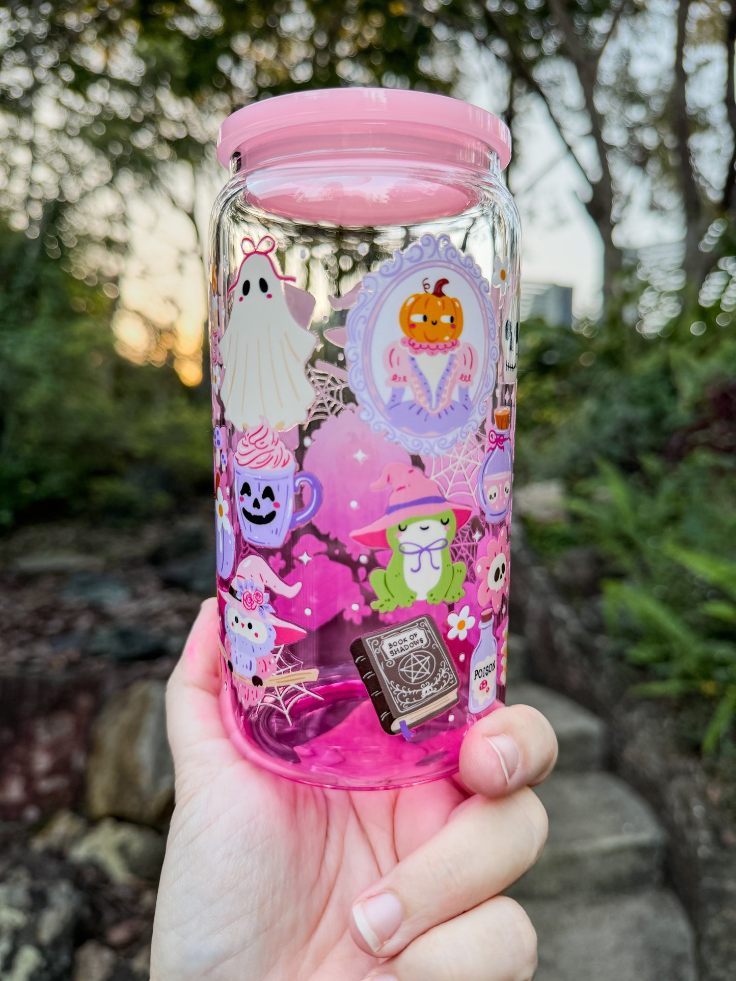 🌸 Pink Spooky & Sweet - Light Pink Ombré Glass