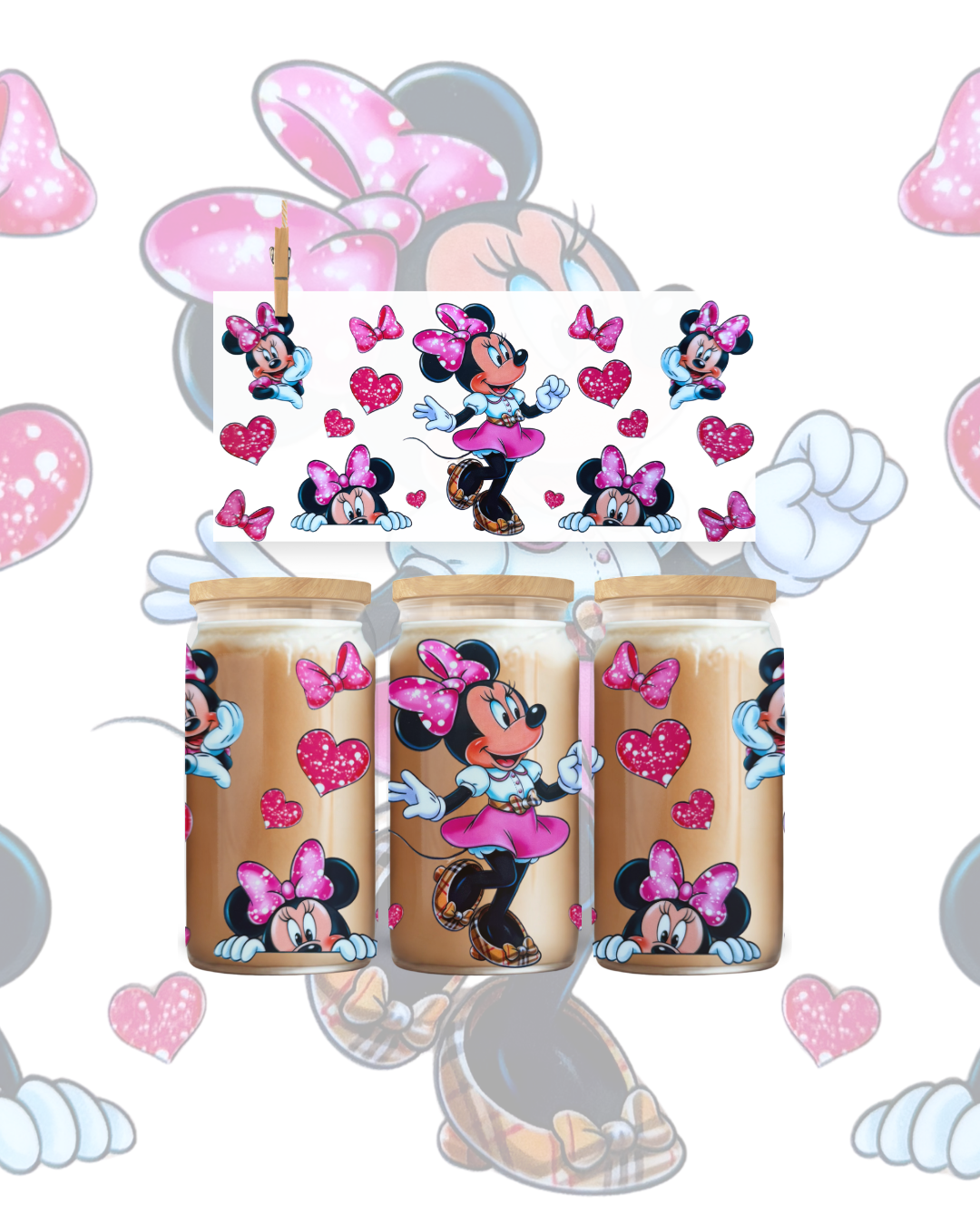 Pink Bow Minnie UV DTF Cup Wrap