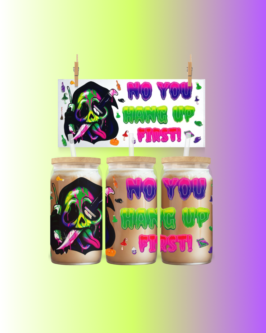 💕 No You Hang Up First – Horror Call 16oz UVDTF Wrap