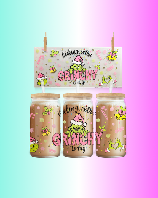 Feeling Extra Grinchy Today UV DTF Cup Wrap – to suit 16oz tumbler