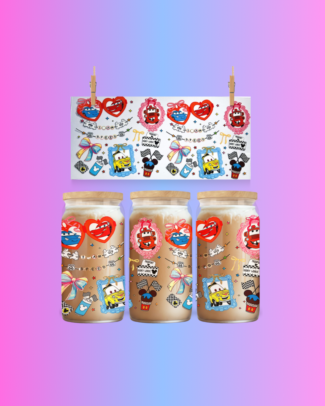 Route 66 UV DTF Cup Wrap to suit 16oz tumbler