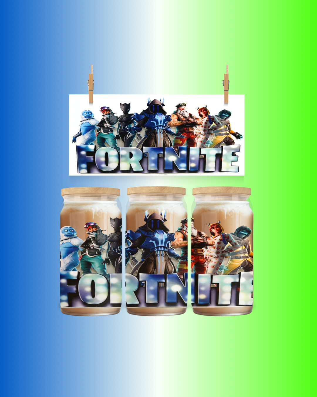 Fortnite Squad 16oz UV DTF Wrap