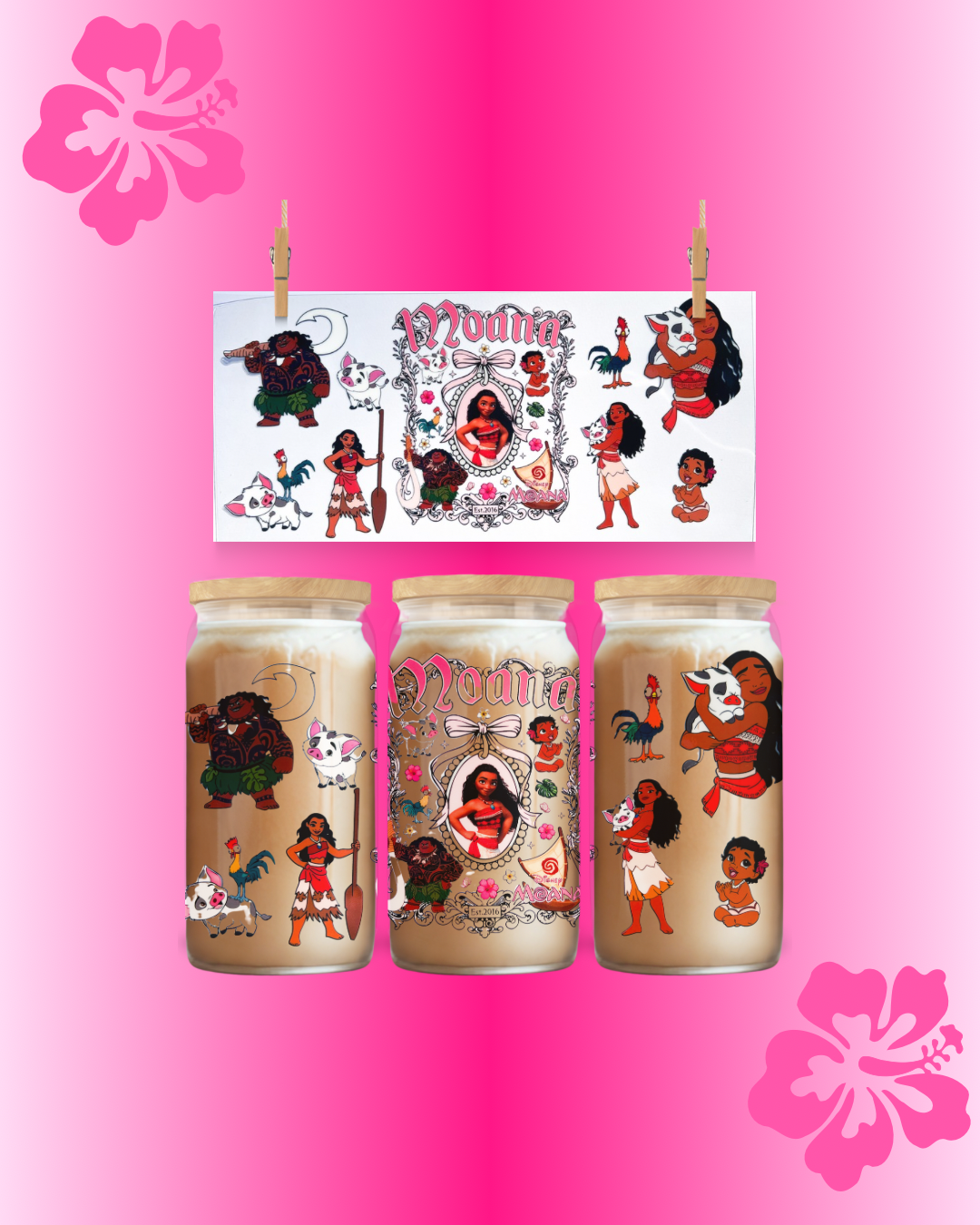 Island Explorer Cup Wrap – Tropical Island Design for 16oz Tumblers – Polynesian Ocean Adventure Cup Wrap