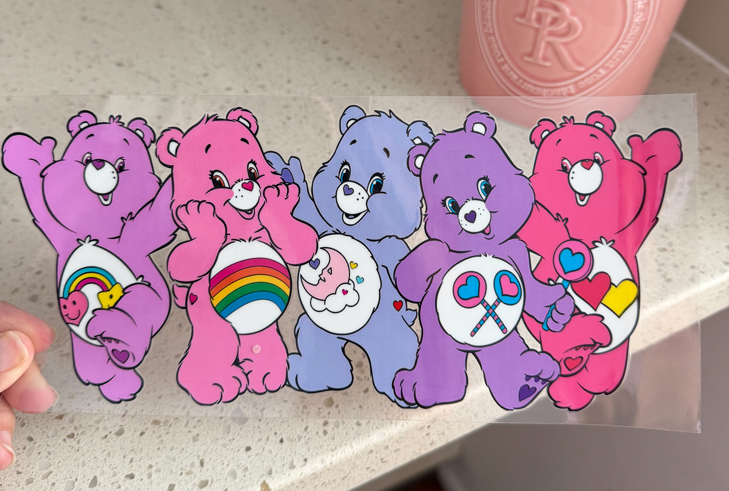 Rainbow Belly Bear UV DTF Cup Decal