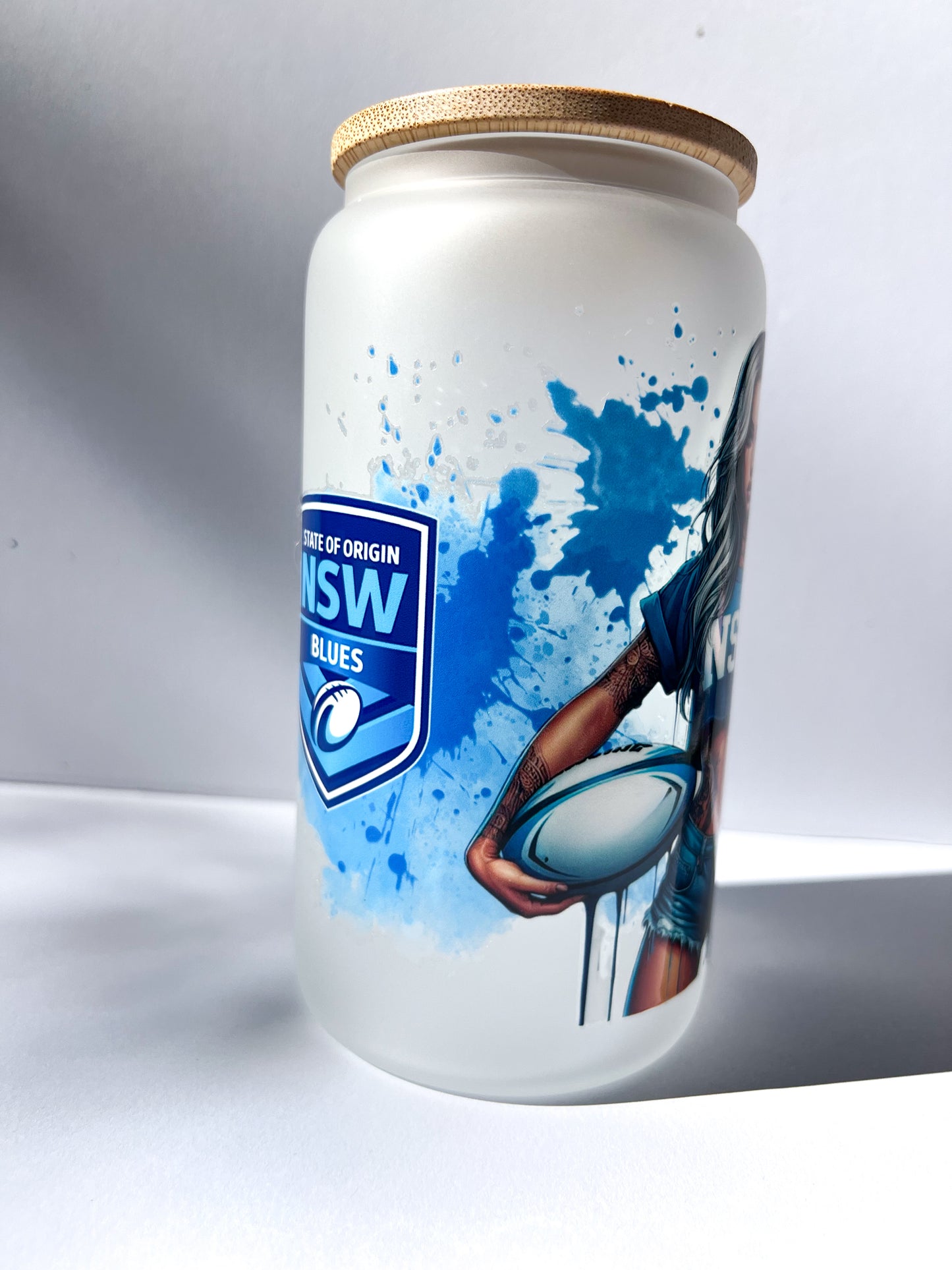 State of Origin Frosted Glass Cup NSW