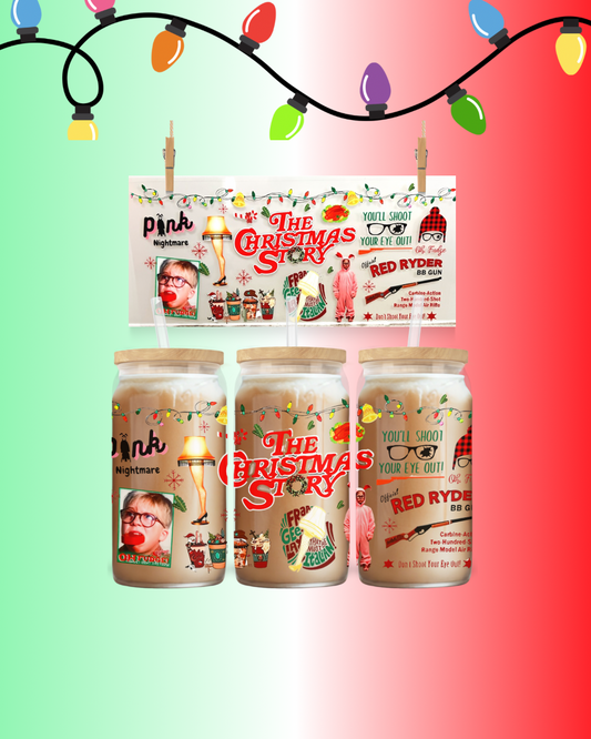 A Christmas Story Retro Movie UV DTF Cup Wrap – to suit 16oz tumbler