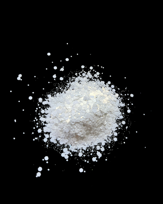 Frosted Pearl – Soft Matte White Glitter (25g)