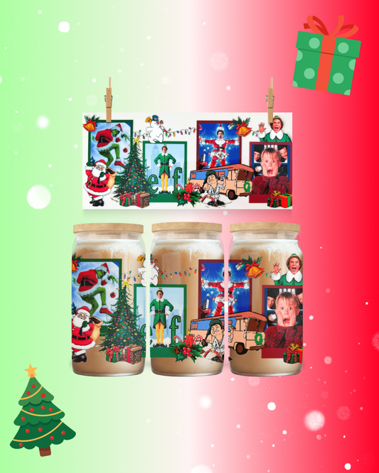 Christmas Movies Cheer Wrap – 16oz UVDTF Cup Wrap