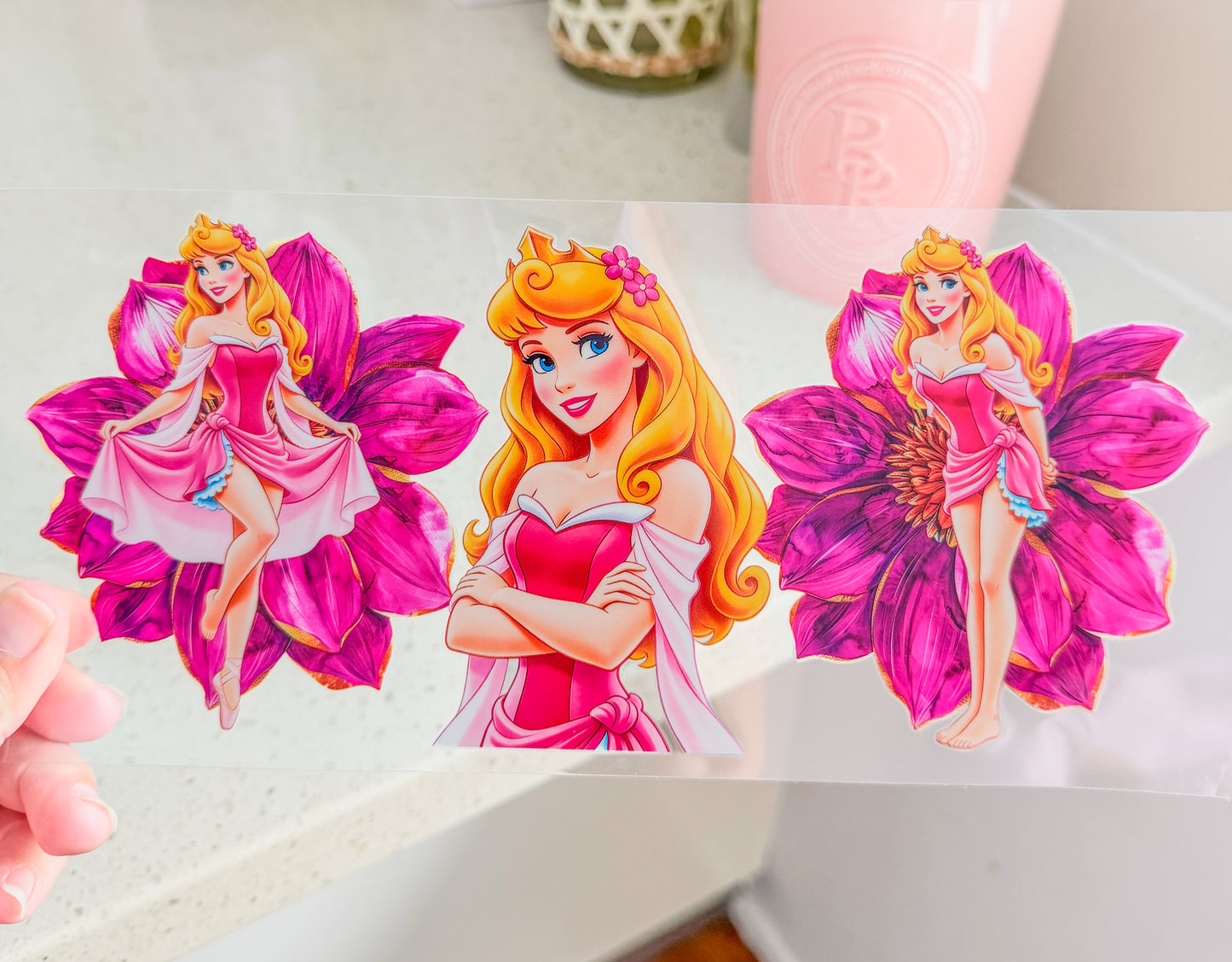 Sleeping Princess Floral UV DTF Cup Wrap