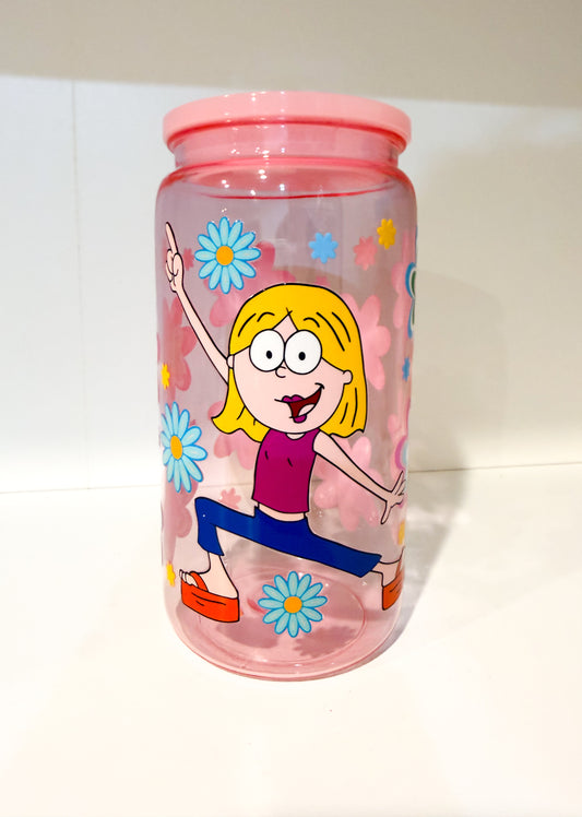 Lizzie - 90s Cartoon Flower Plastic Tumbler – 16oz