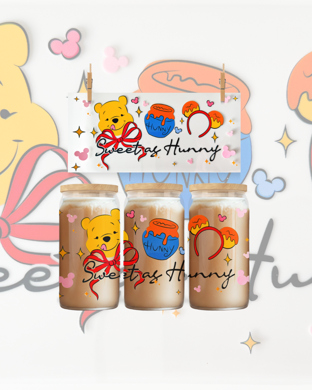 Sweet as Honey Bear – UV DTF 16oz Cup Wrap