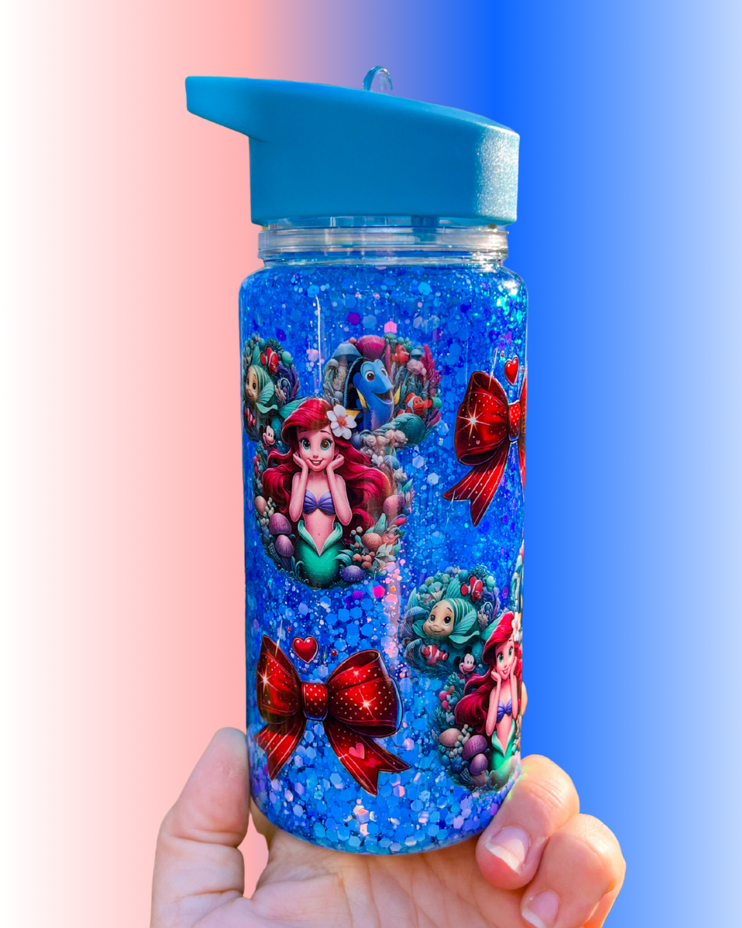 Under the Sea Glitter Water Bottle – Disney Inspired Kids Tumbler