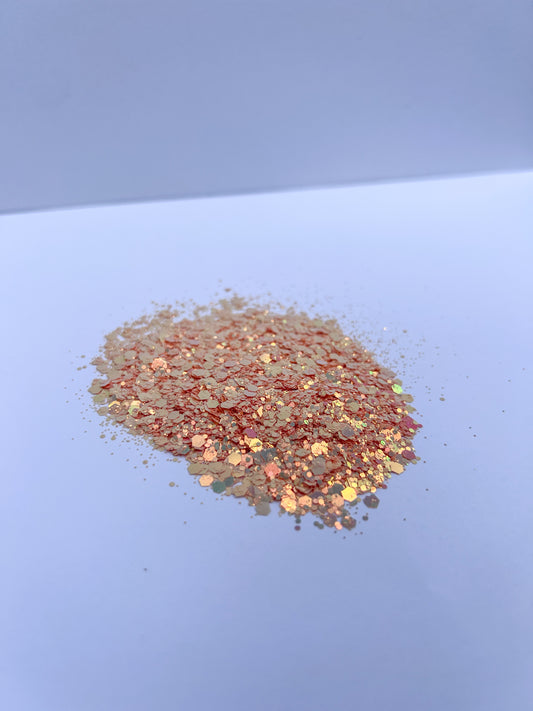 Golden Peach Fizz – Iridescent Chunky Glitter Mix