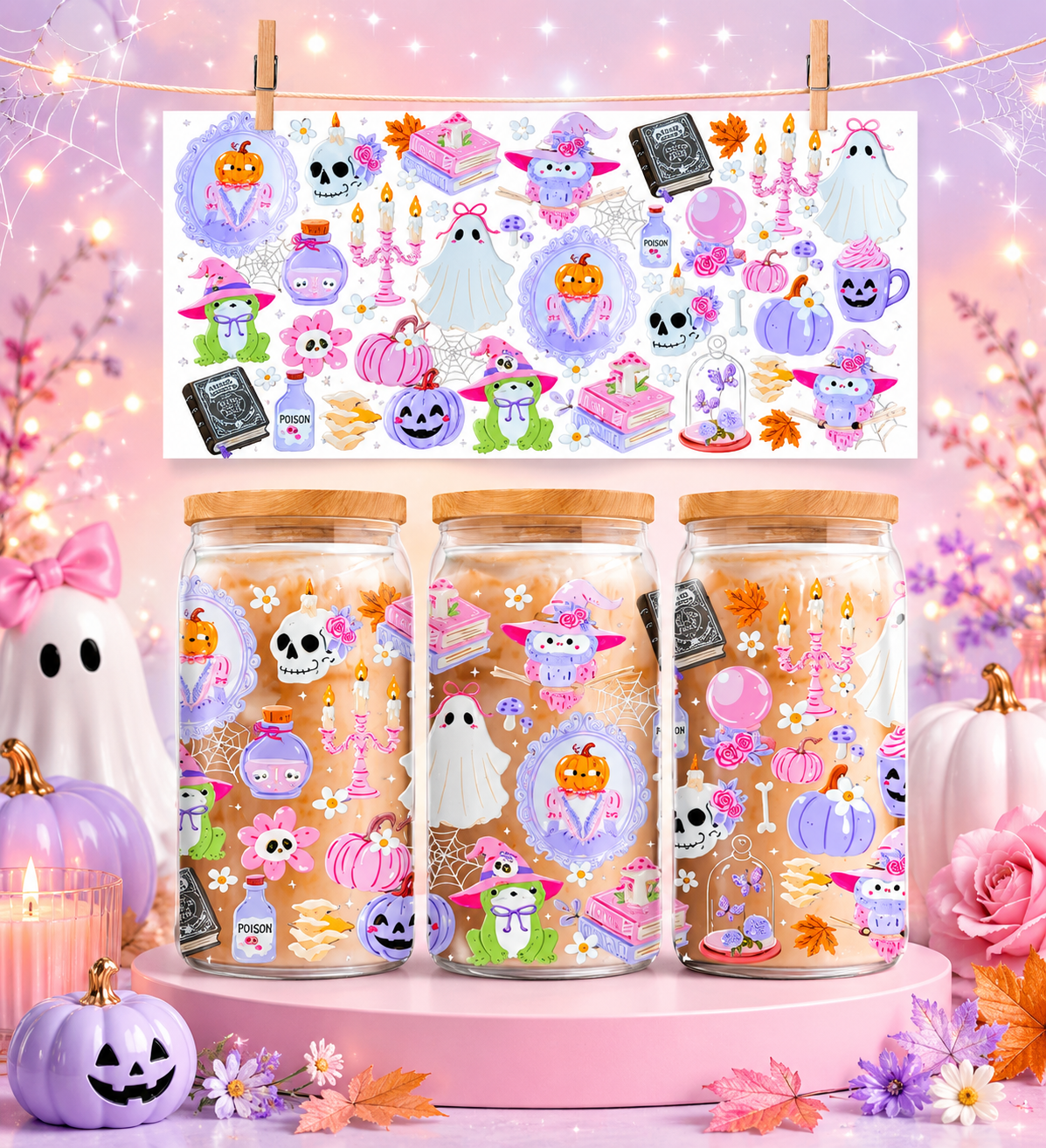 👻 Spooky Sweet Halloween UV DTF Cup Wrap – 16oz