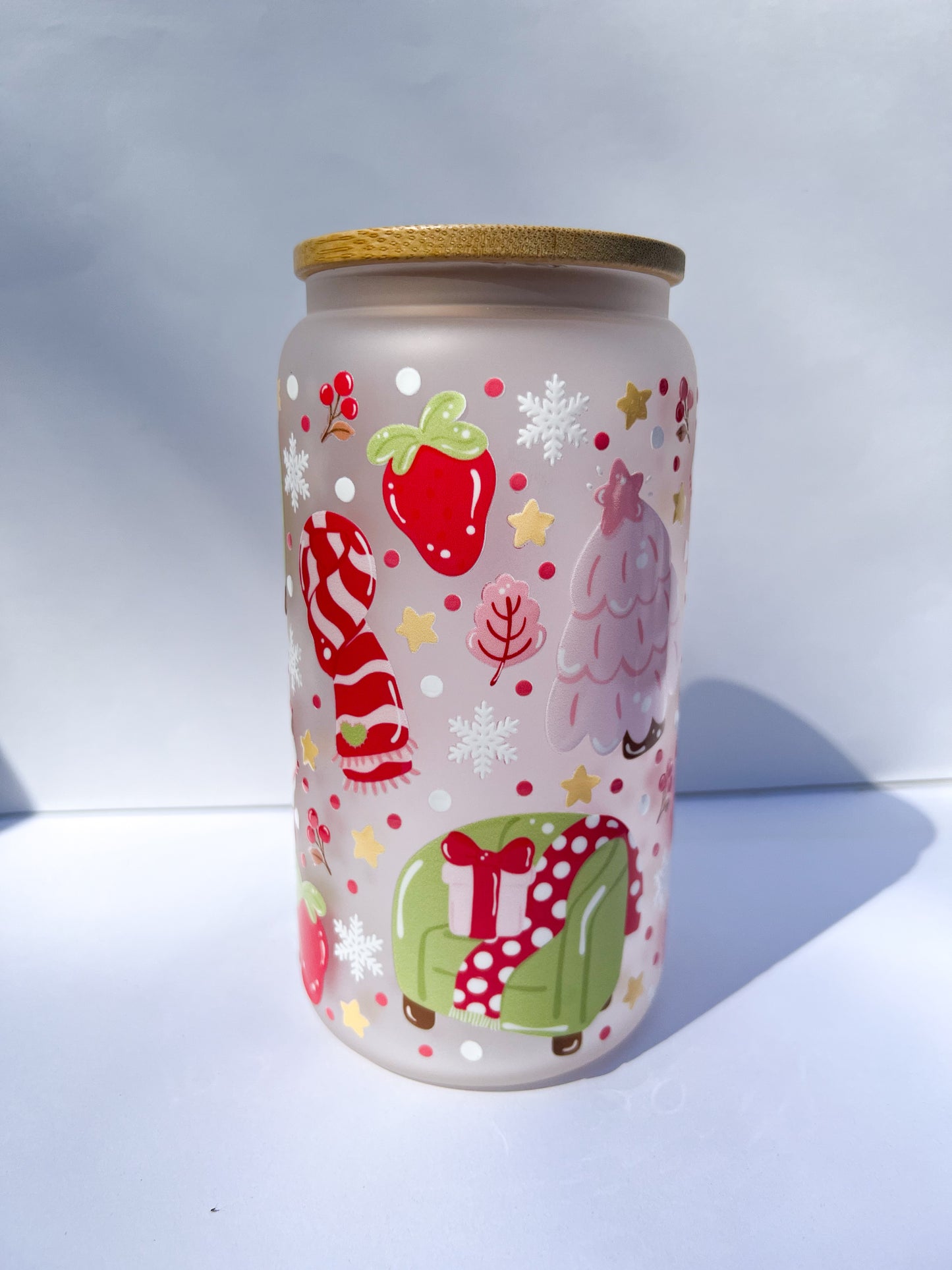 Cozy Christmas Morning – Frosted Holiday Glass Can 16oz