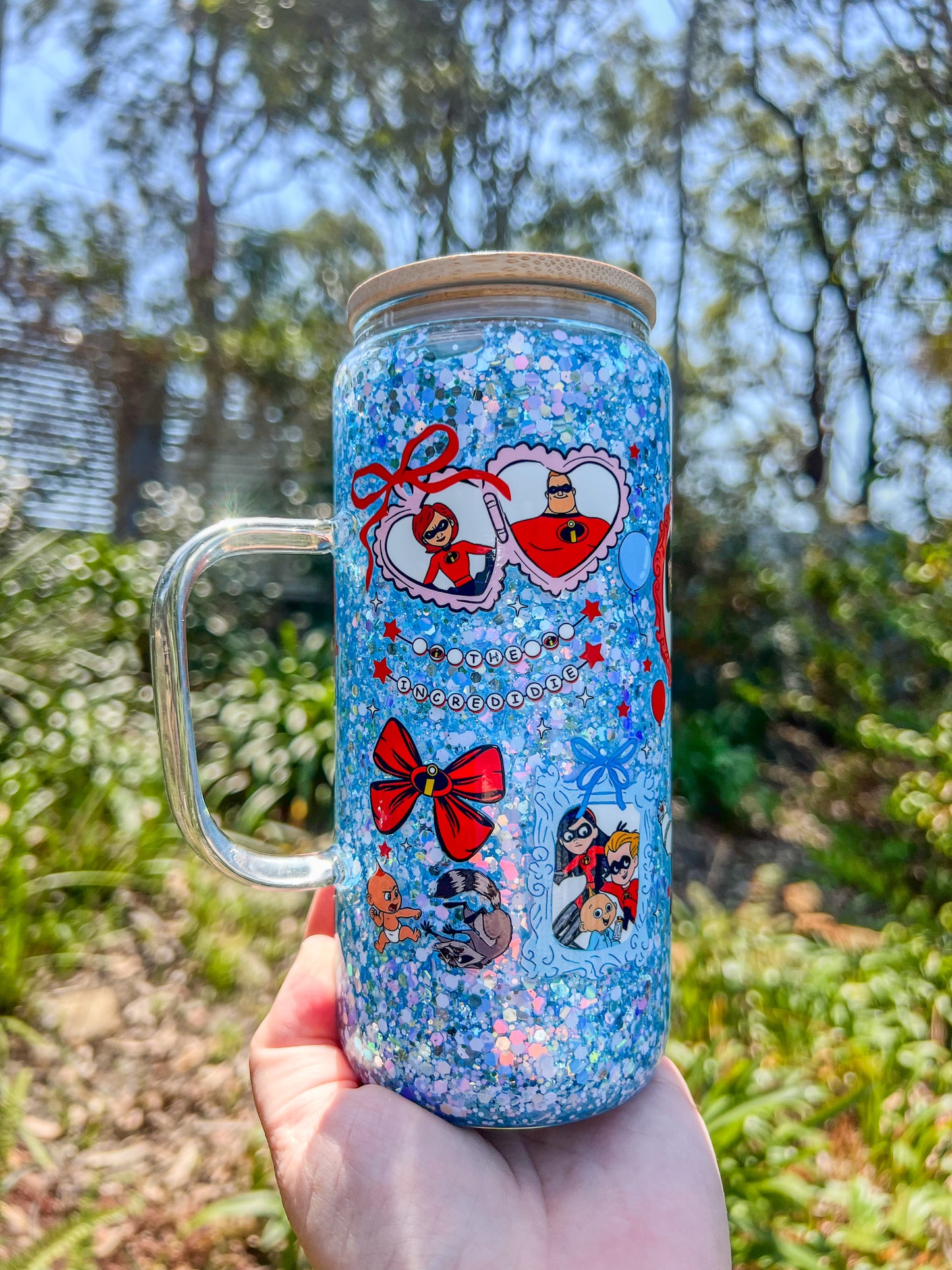 Super Family Glass Cup 20oz with handle