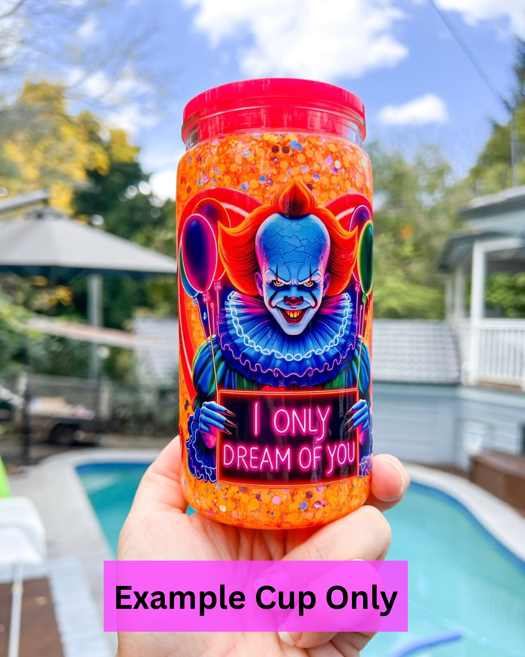 🎈 Creepy Valentine Clown 16oz UVDTF Wrap