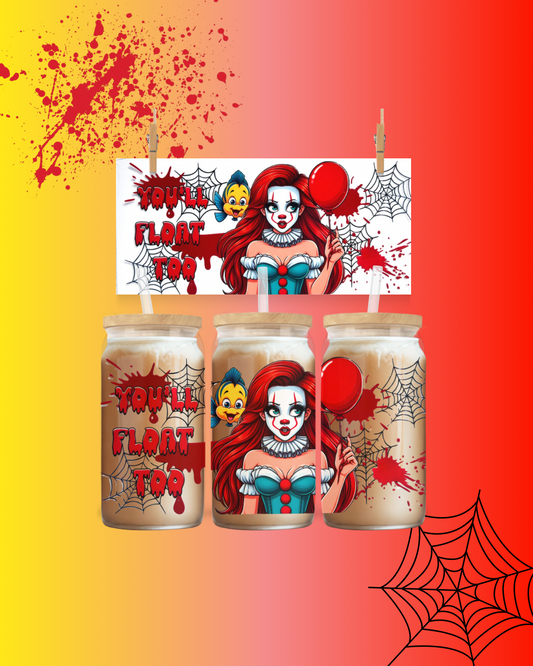 🎈 Twisted Mermaid Horror Wrap – 16oz UVDTF