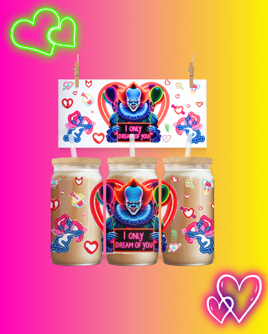 🎈 Creepy Valentine Clown 16oz UVDTF Wrap
