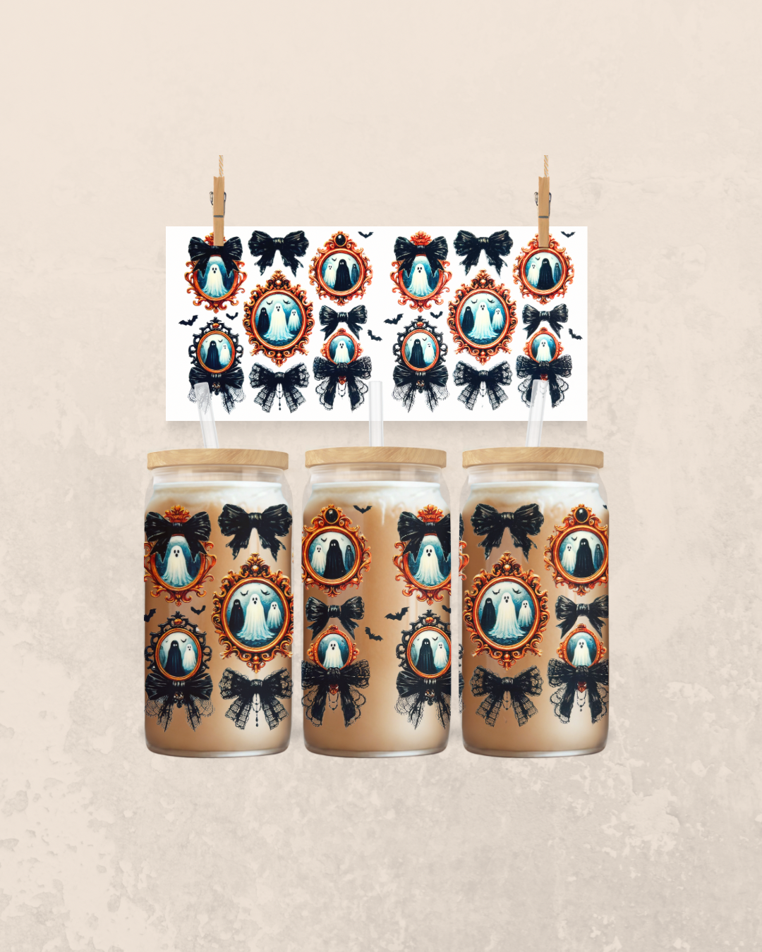 🕸️ Haunted Portrait Ghosts 16oz UVDTF Wrap