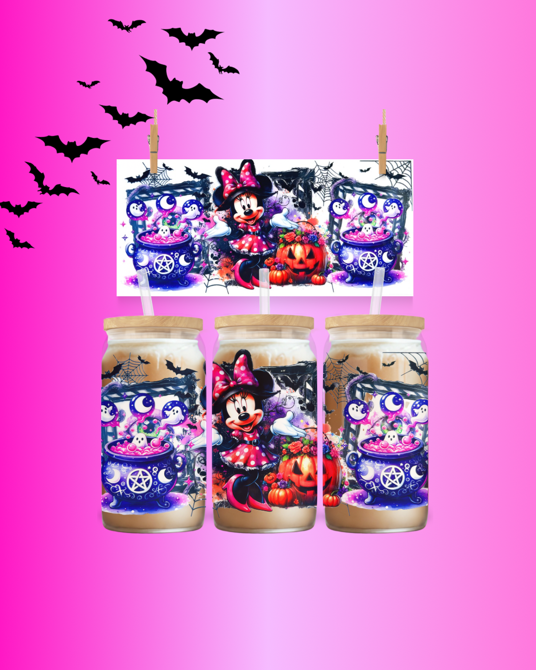 Pumpkin Mystic Mouse - UV DTF WRAP to suit 16oz