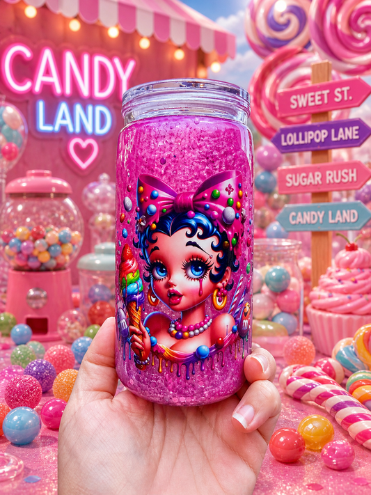 Betty Candy Glam - 16oz Acrylic Snow Globe cup