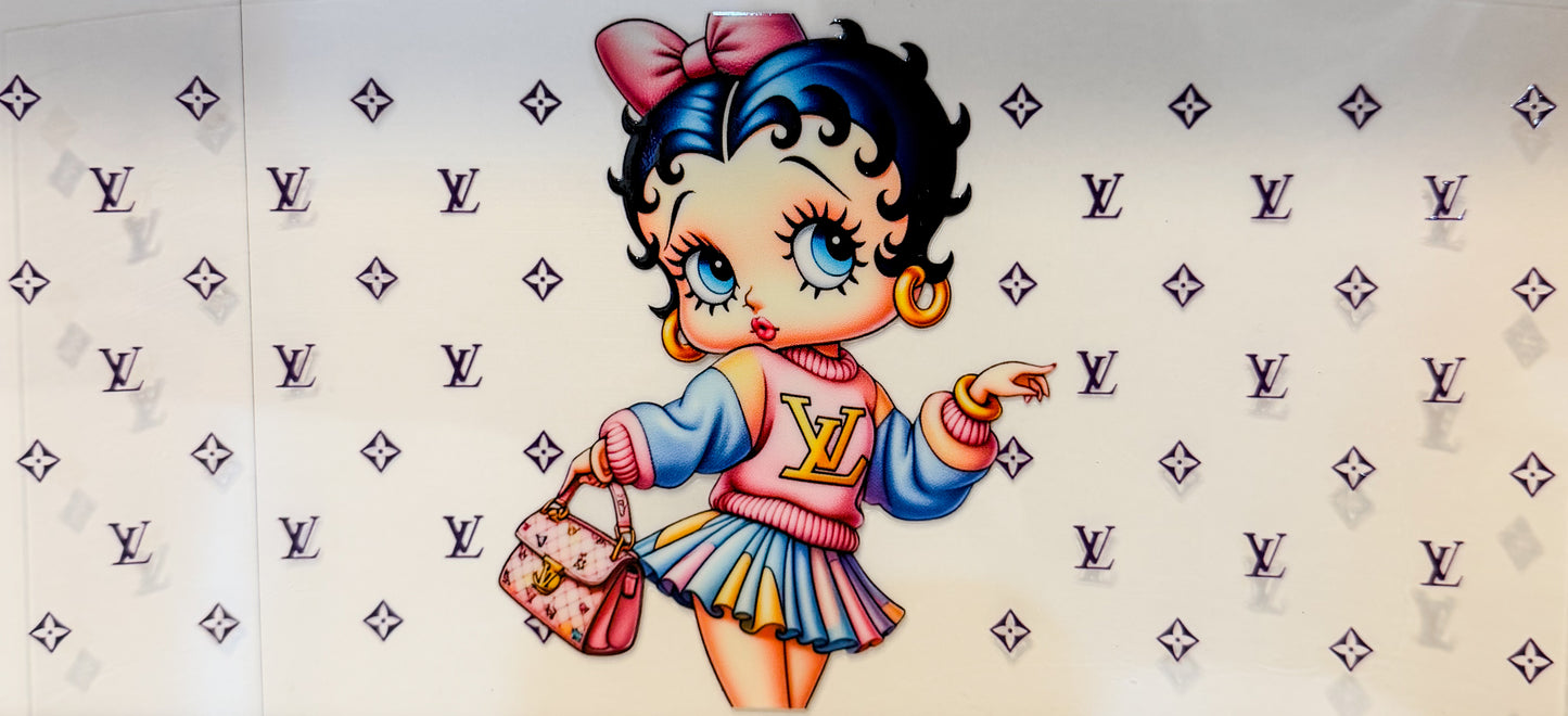 Betty Boop Luxury Inspired UV DTF Cup Wrap – To Suit 16oz Tumbler