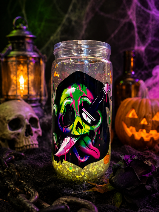 Glow Drip Ghostface 16oz Acrylic Snow Globe Cup