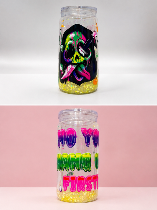 Glow Drip Ghostface 16oz Acrylic Snow Globe Cup