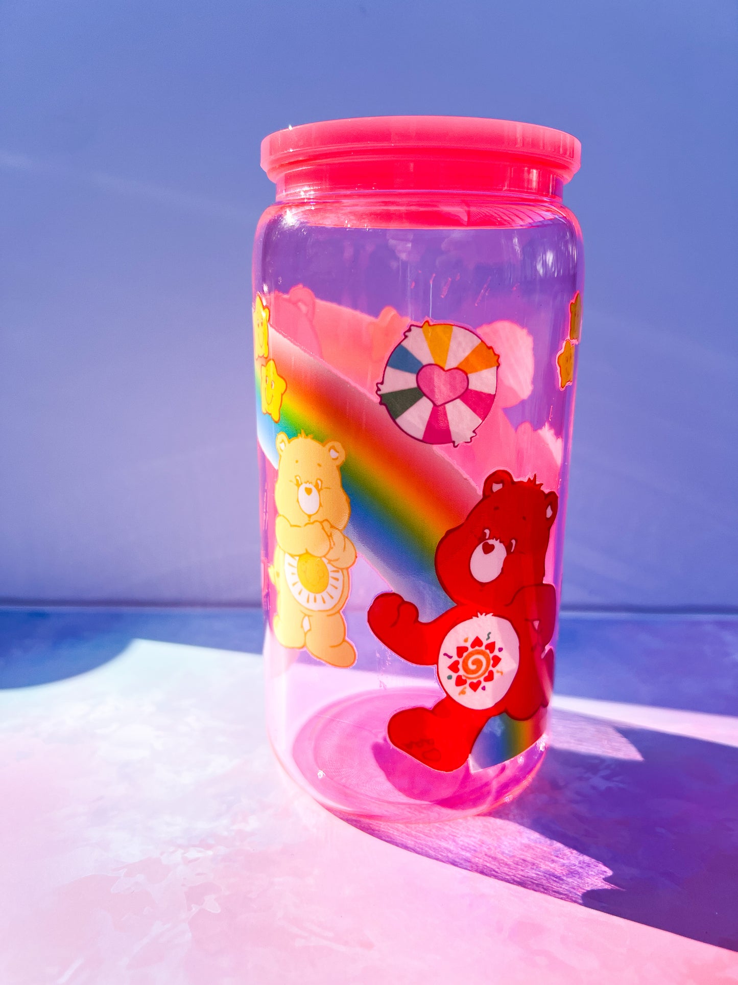 Care Bears Pink Plastic Tumbler 16oz