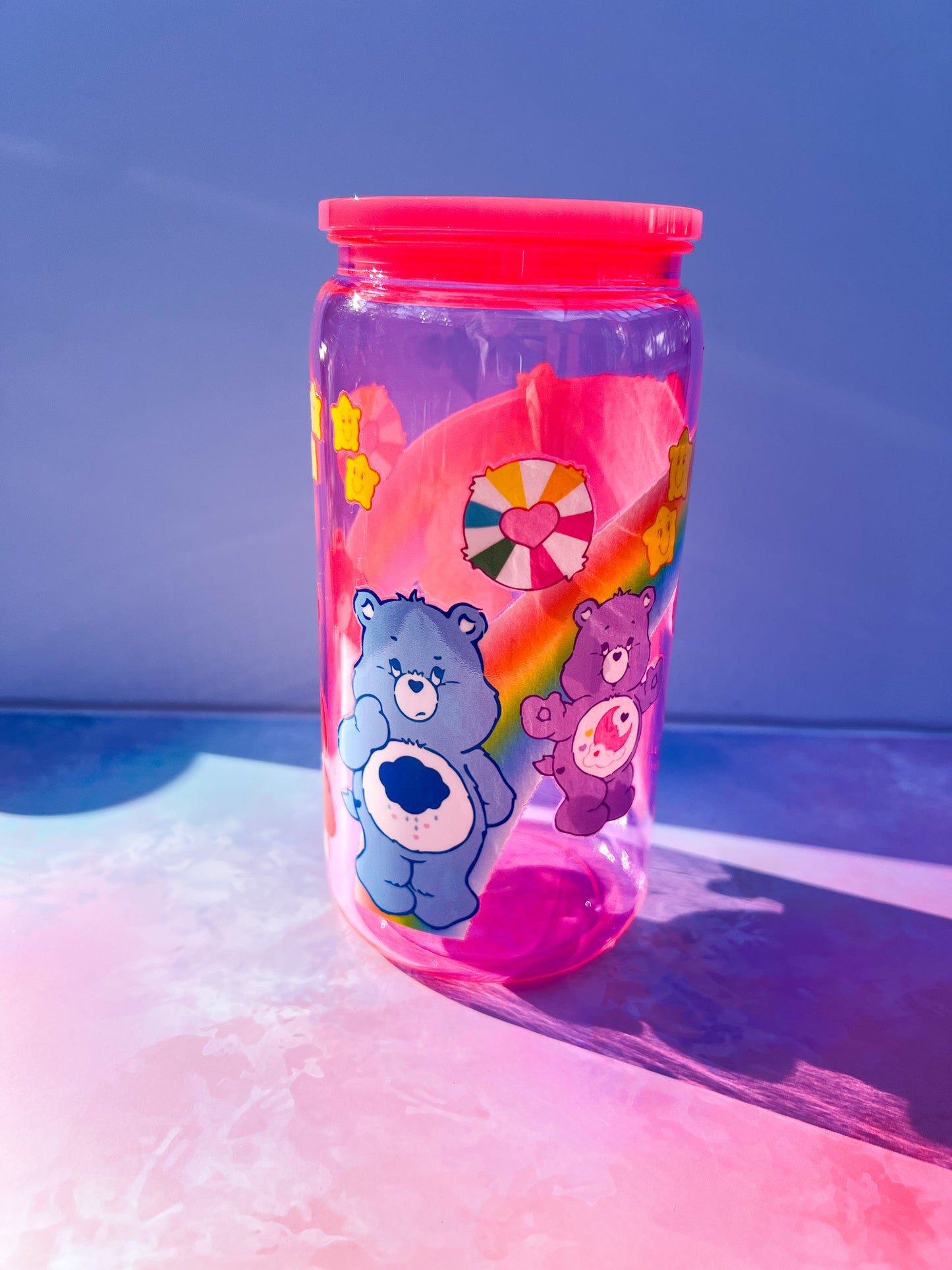 Care Bears Pink Plastic Tumbler 16oz