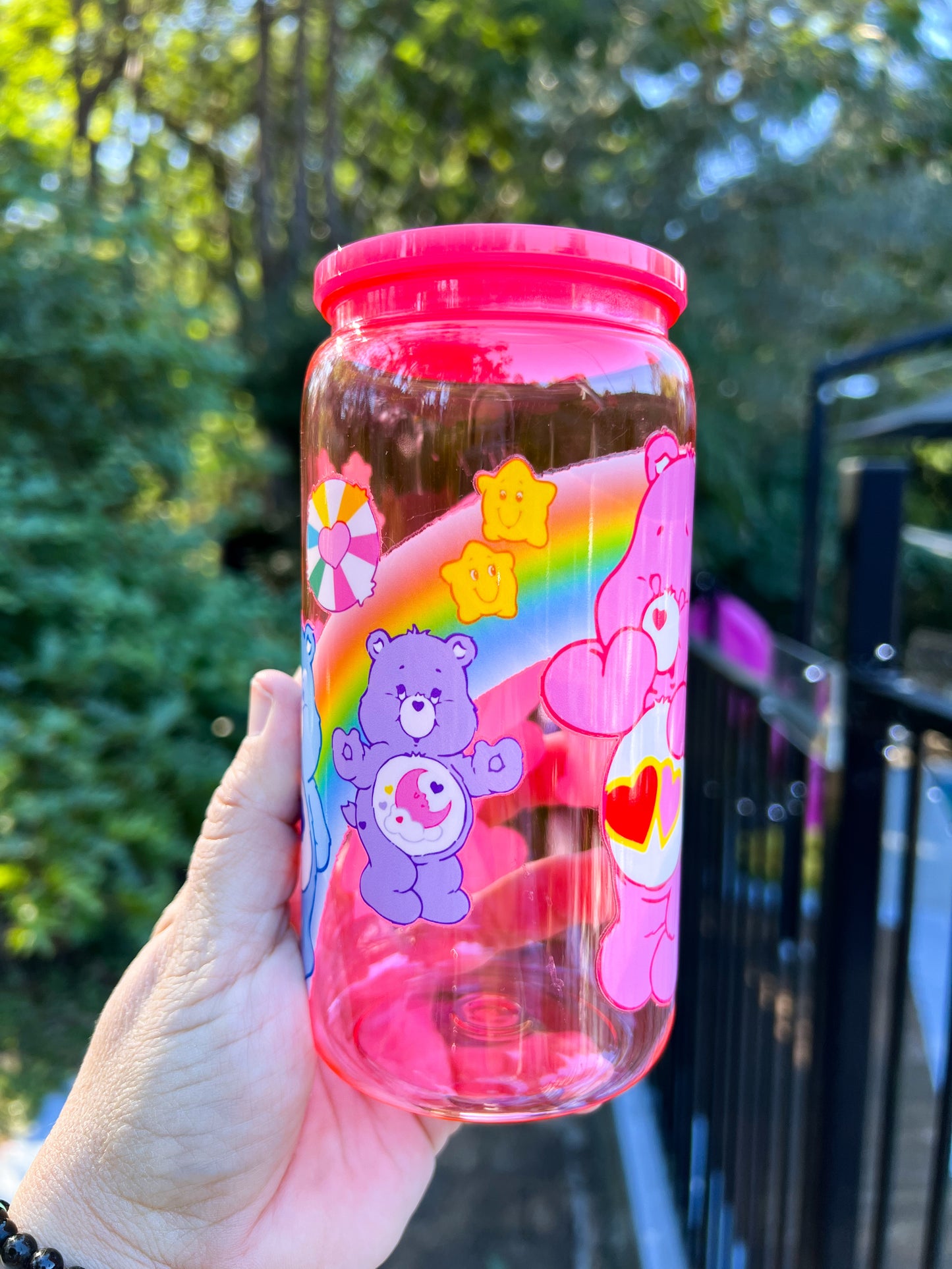 Care Bears Pink Plastic Tumbler 16oz