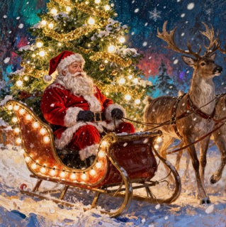 Santas Magical Sleigh Ride - Christmas Wall Art Digital Download