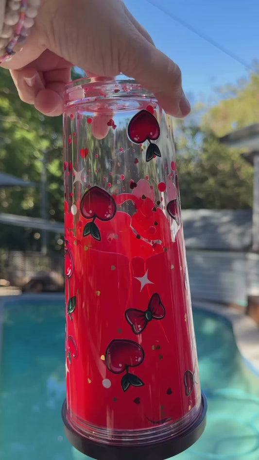 24oz Betty Boop Cherry Lava Acrylic Snow Globe Tumbler | Made to Order